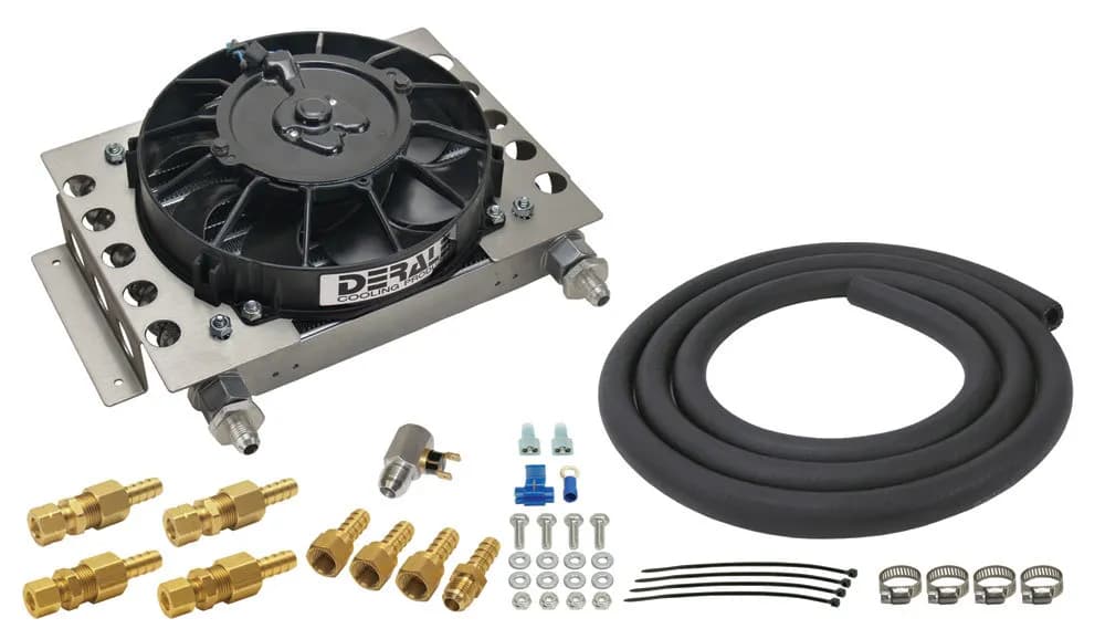 15 Row Atomic Cool Plate & Fin Remote Transmission Cooler Kit, -6AN