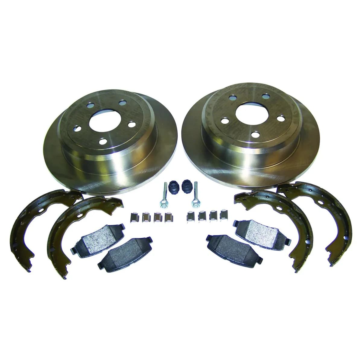 Disc Brake Service Kit; Rear; Kit Includes Pads/Rotors/Parking Brake Shoe And Lining Kit/Boots/Pins/Spring;