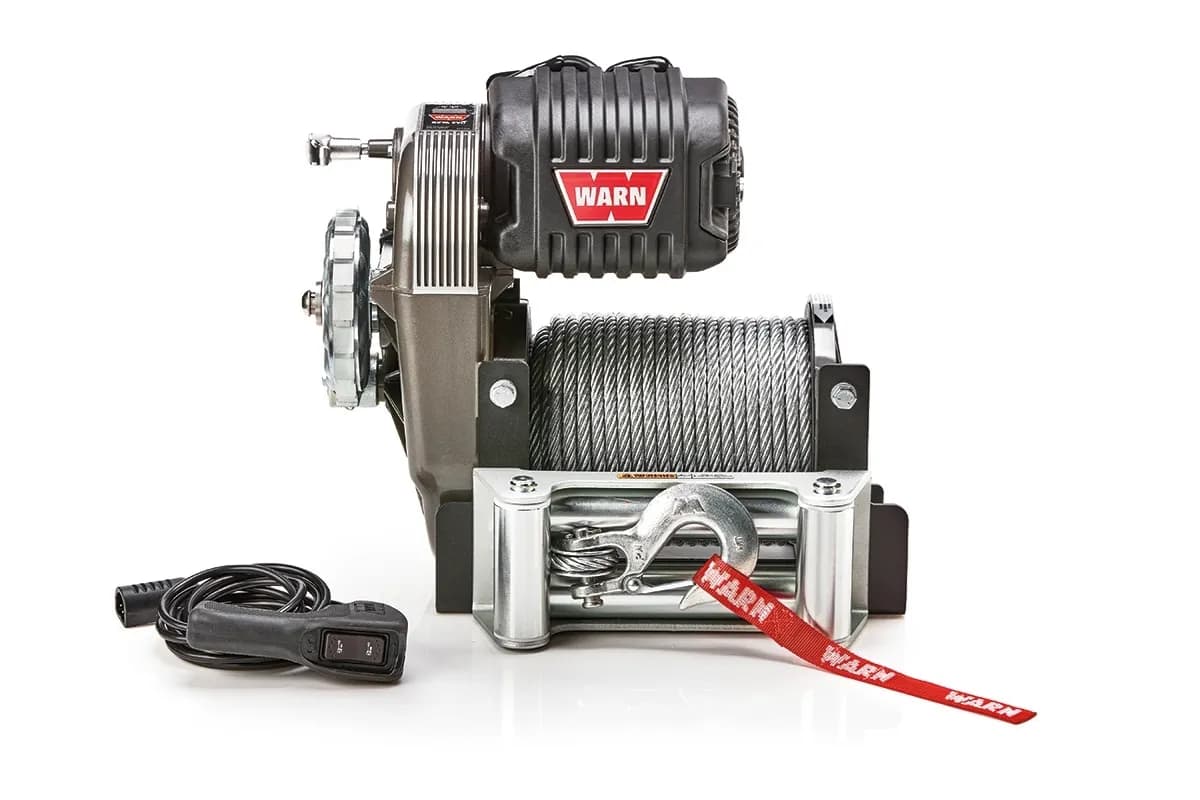 WARN - High-output 6HP motor for 10,000lb pulling capacity ; IP68 waterproof Albright electrical contactor ; 125ft of 3/8 diameter steel cable ; High-strengt