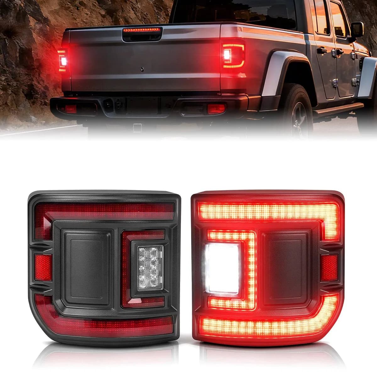 Premium Flush Mount LED Tail Lights for Jeep Gladiator JT 2020-2026