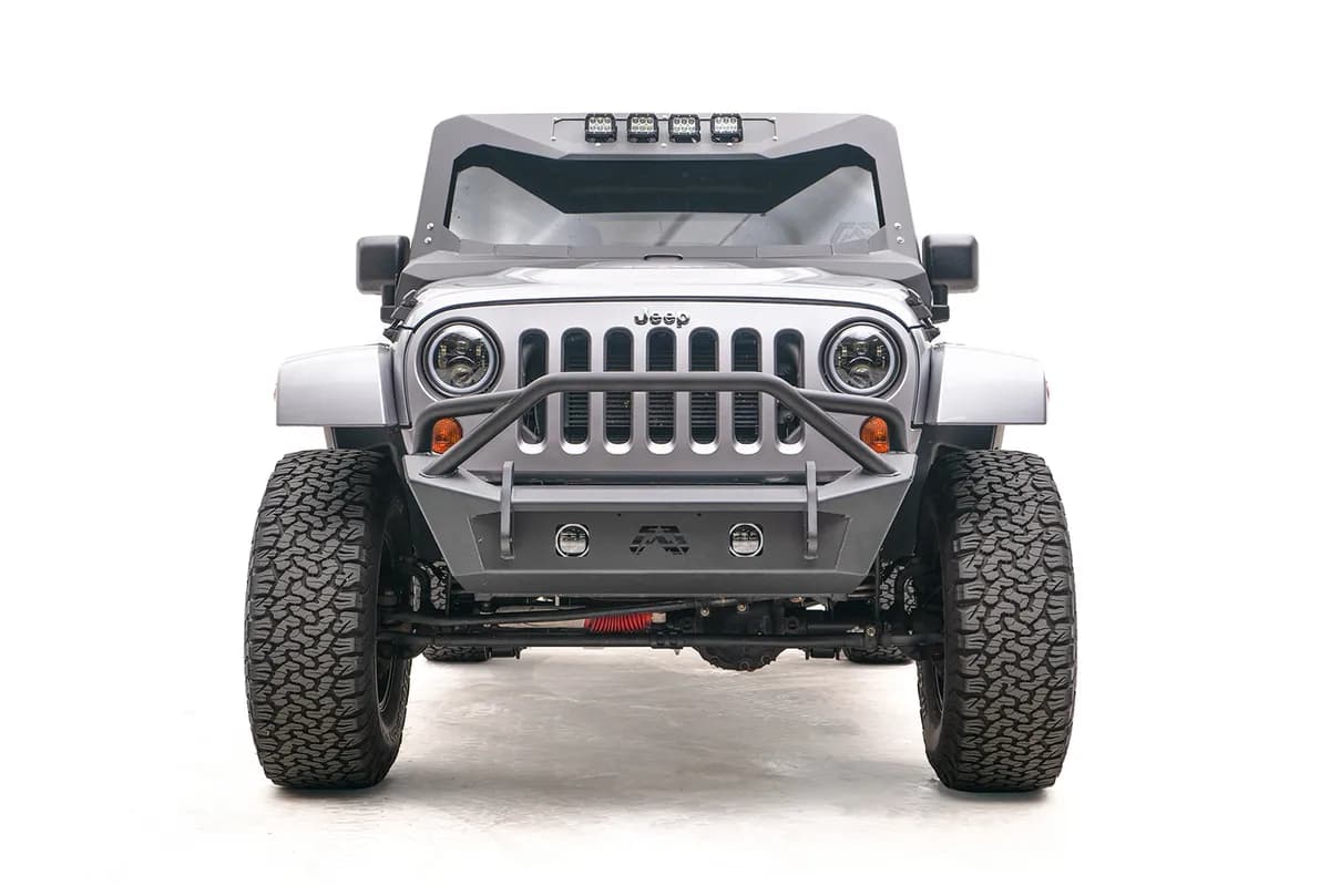 Stubby Bumper; w/Pre-Runner Guard; 2 Stage Matte Black Powder Coated;