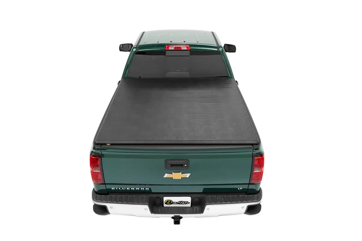EZ-Roll Soft Tonneau Cover For 2014-2019 Silverado/Sierra 1500 19 Classic 6.5 Foot Black Tailgate Spoiler Not Included Bestop