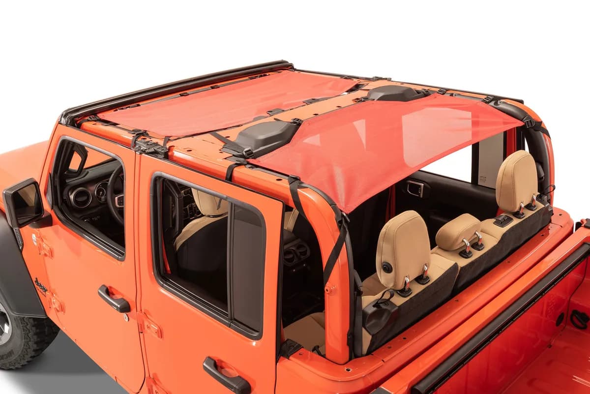 ShadeMaker Freedom Mesh Bimini Top Plus 2020-2023 JT Jeep Gladiator 4 Dr Red