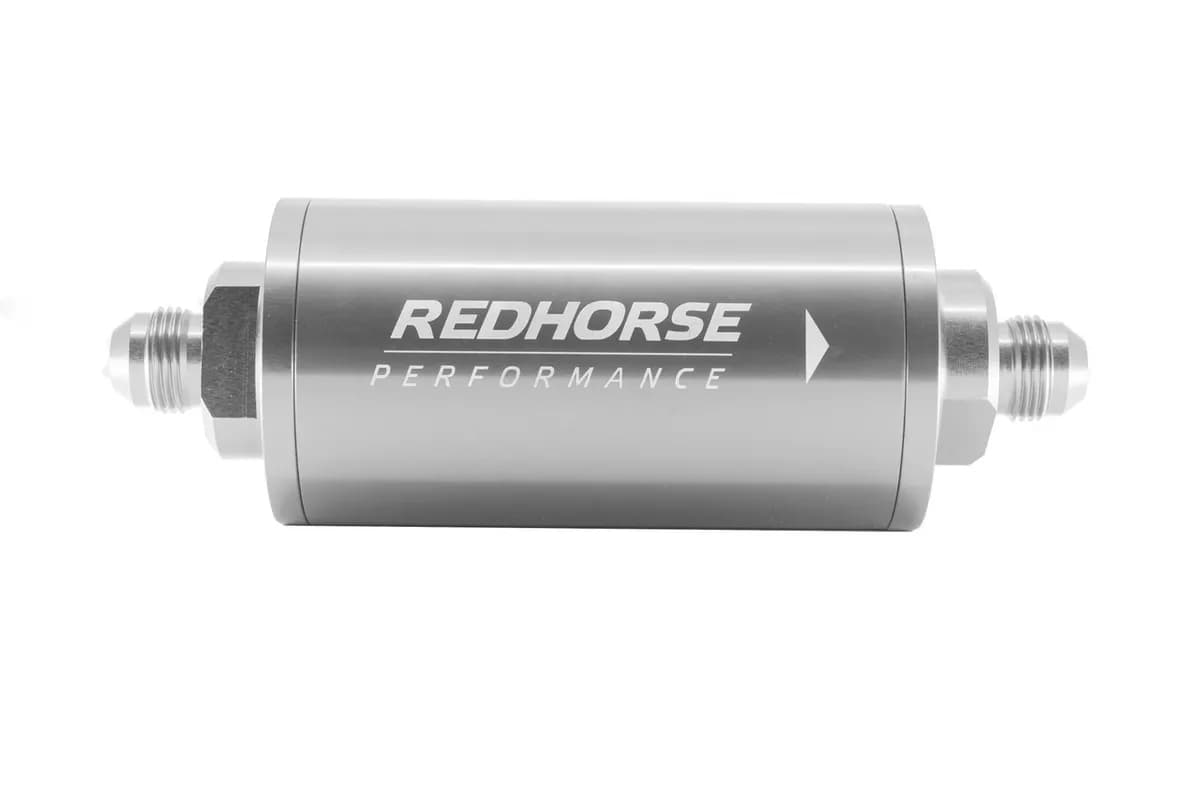 6 in Cylindrical Inline Race Fuel Filter w/ 10 Micron S.s. Element10 Anclear