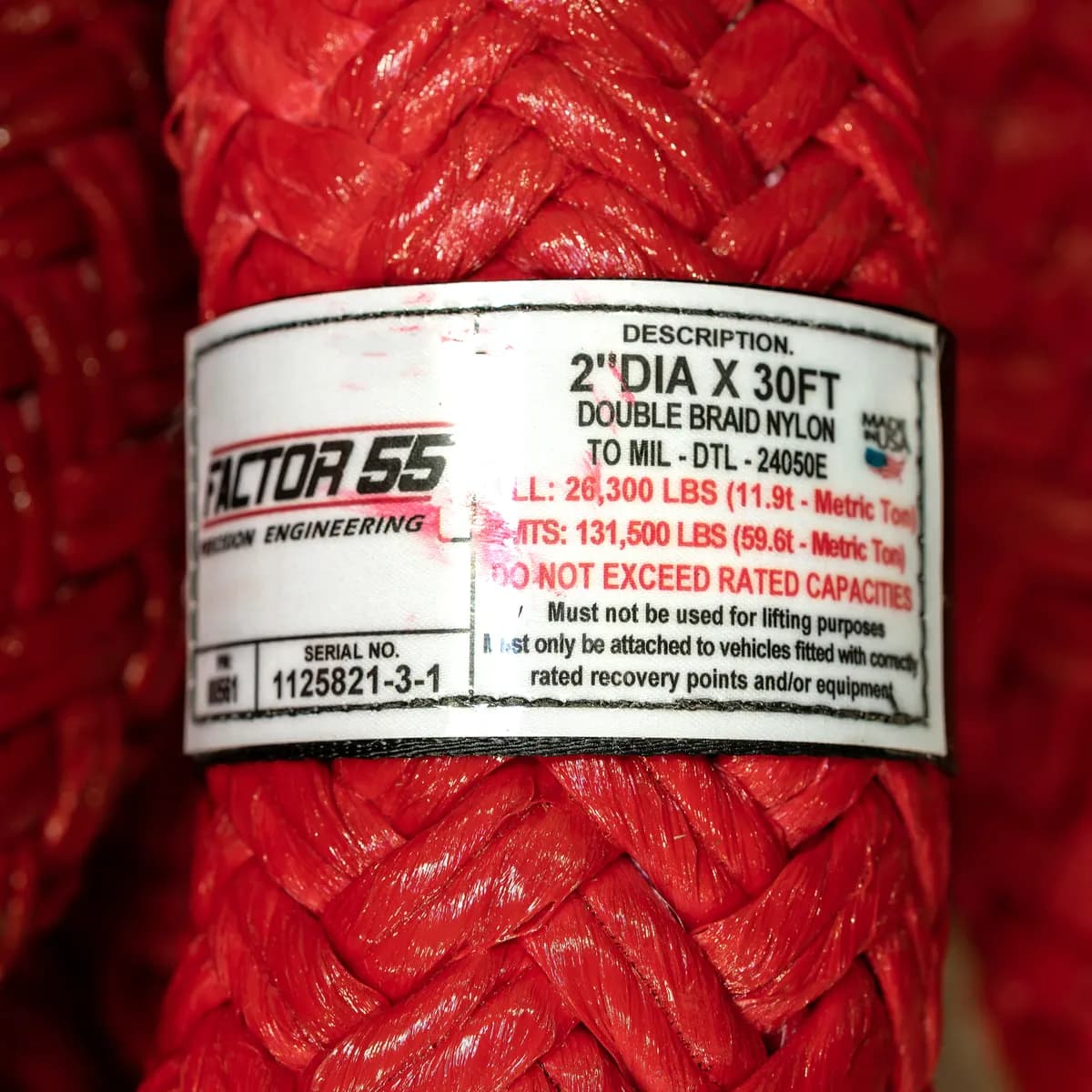 Extreme Duty Kinetic Energy Rope 2.0 Inch X 30 Foot Factor 55