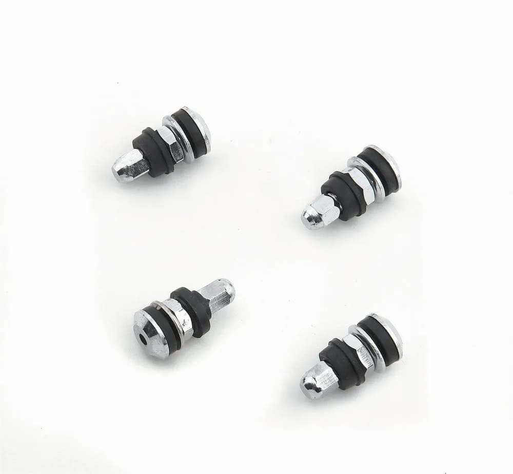 Chrome Tire Valves (4pk) Short Screw-On Mount