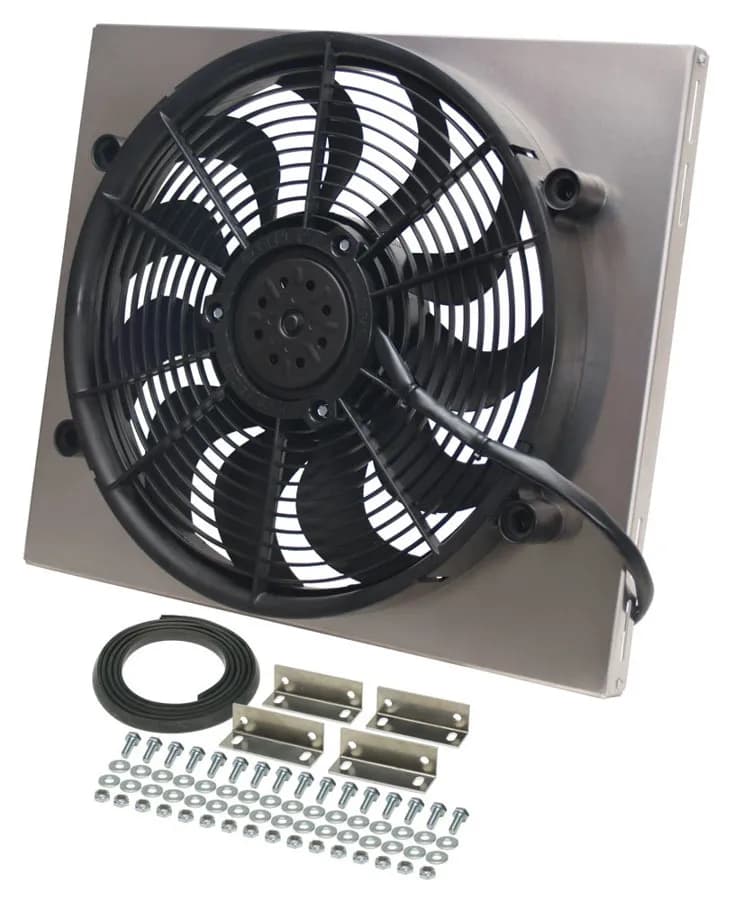 Derale 16821 Powerpack - High Output Single 17 Electric RAD Fan/Aluminum Shroud Kit