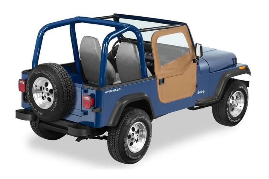 Jeep Doors Full 2-Piece Fabric Doors For Jeep 1980-1986 CJ7 Clear Vinyl Spice Fabric Pair Bestop