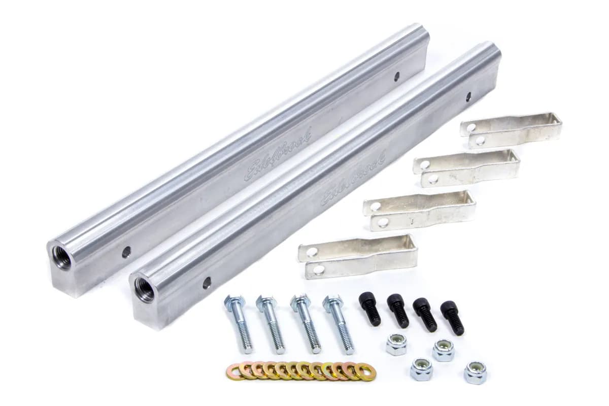 Edelbrock 3620 Fuel Rail Kit for Small-Block Ford -6 AN in Clear Finish
