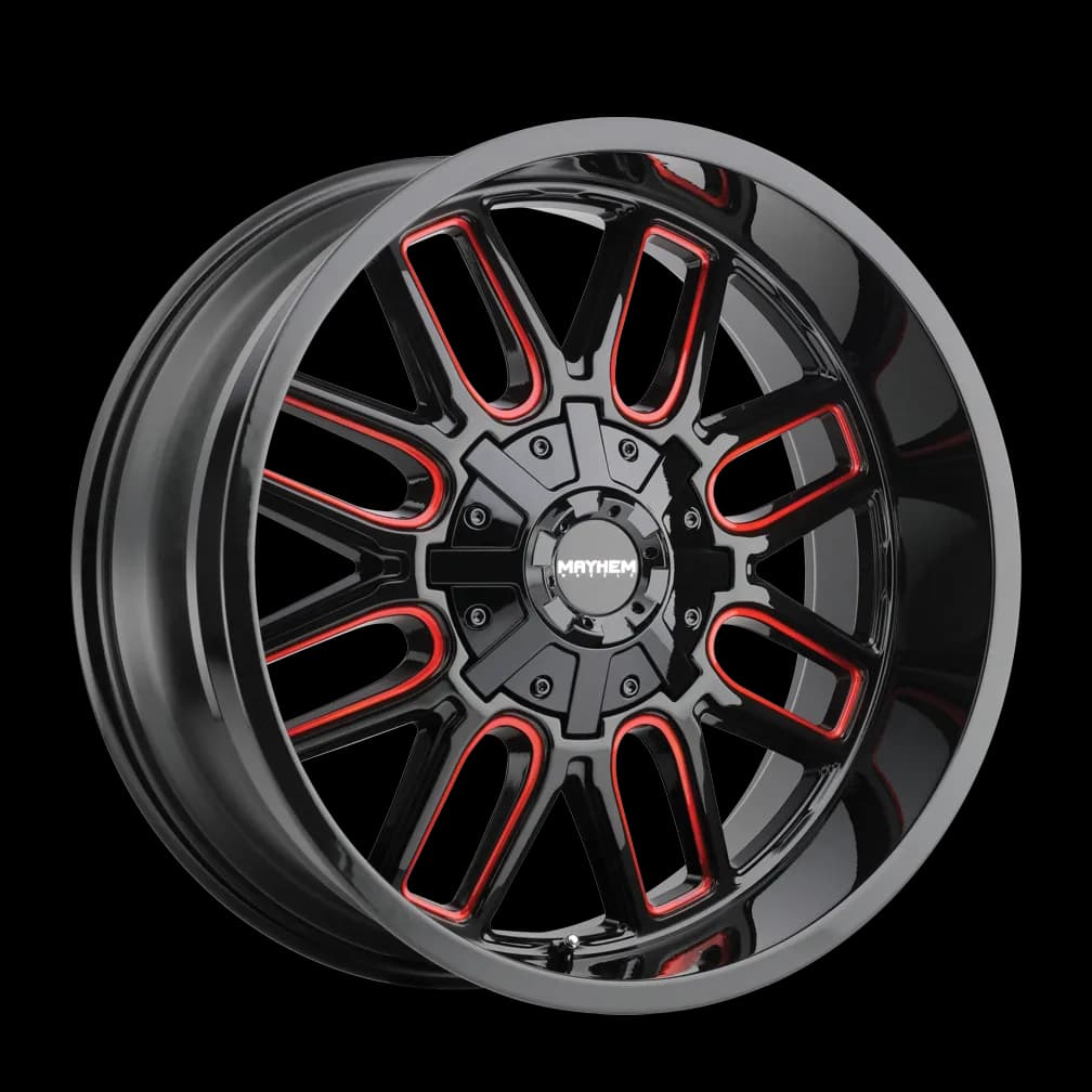 Mayhem Offroad Wheels Cogent 8107 RD 20x10 Prism Red Black -19 Off Set 6 Lug 4.75 BSM 106 Bore Cast Aluminum