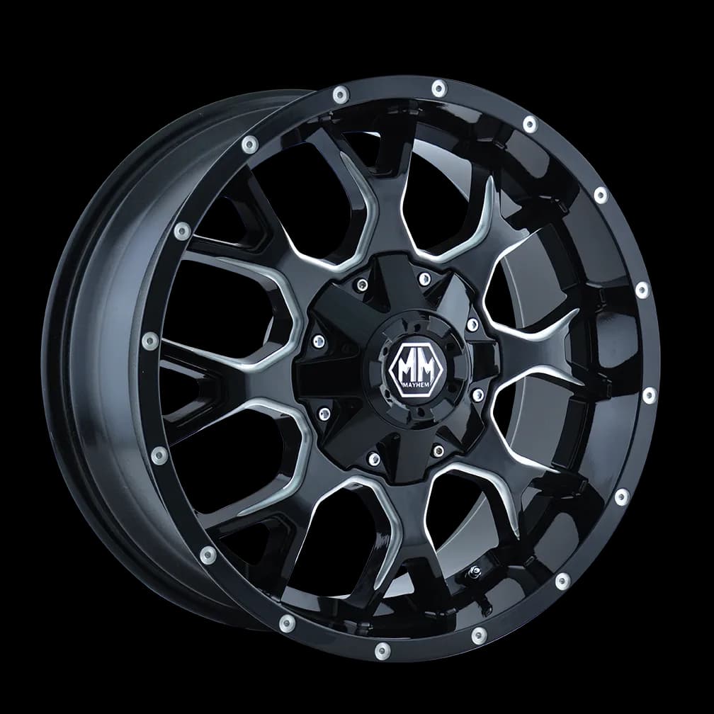 Warrior (8015) Black/Milled Spokes 18x9 8x180 18mm 130.8mm
