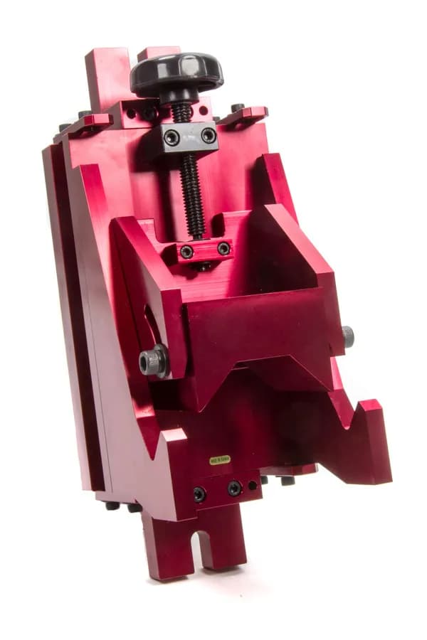 Engine Piston Vise Heavy Duty Multiple Angle Fits Up To 4.6 Inch Diameter Engine Pistons Billet Aluminum Red Anodized Proform