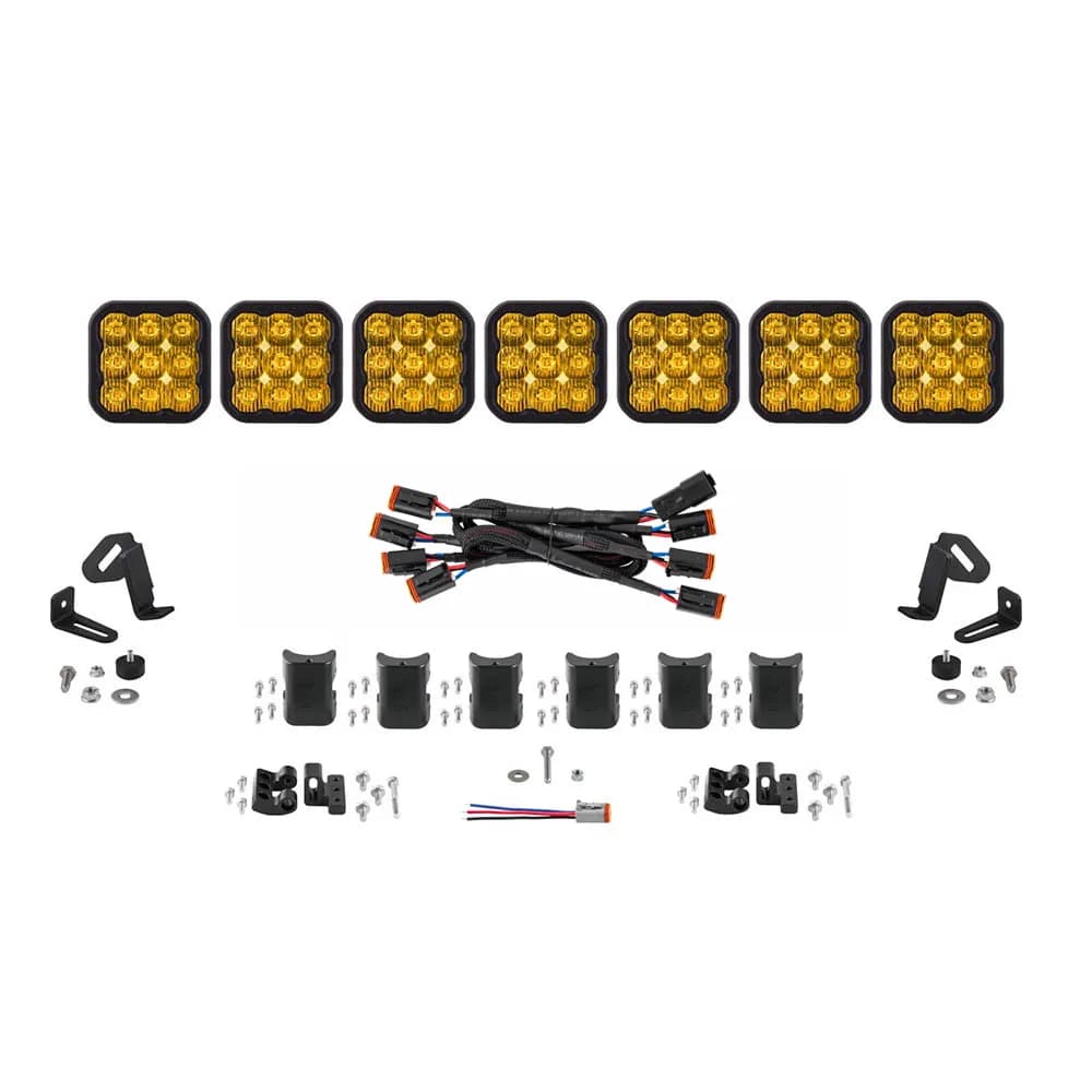 Diode Dynamics - SS5 Sport Universal CrossLink 7-Pod Lightbar Yellow Driving