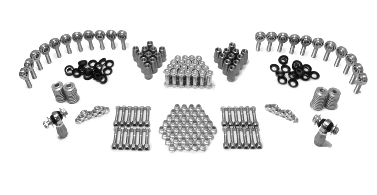 Steinjäger Builders Kit Rod End Kits 7/8-14 x 3/4 RH and LH Chrome Moly Housing, Nylon Race Fits 1.750 x 0.250 Tubing 24 Rod Ends