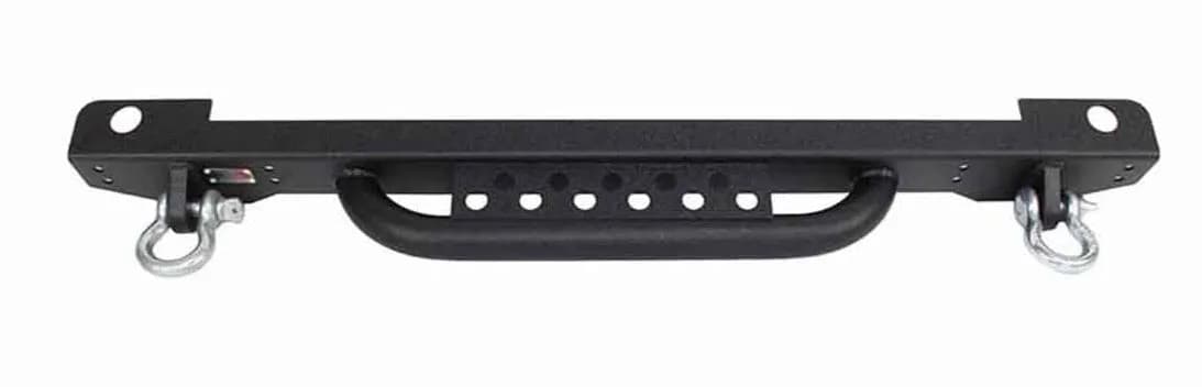 8706 Wrangler Piranha Rear Bumper With Step And Drings Black Textured 2stage Powder Coat Steel