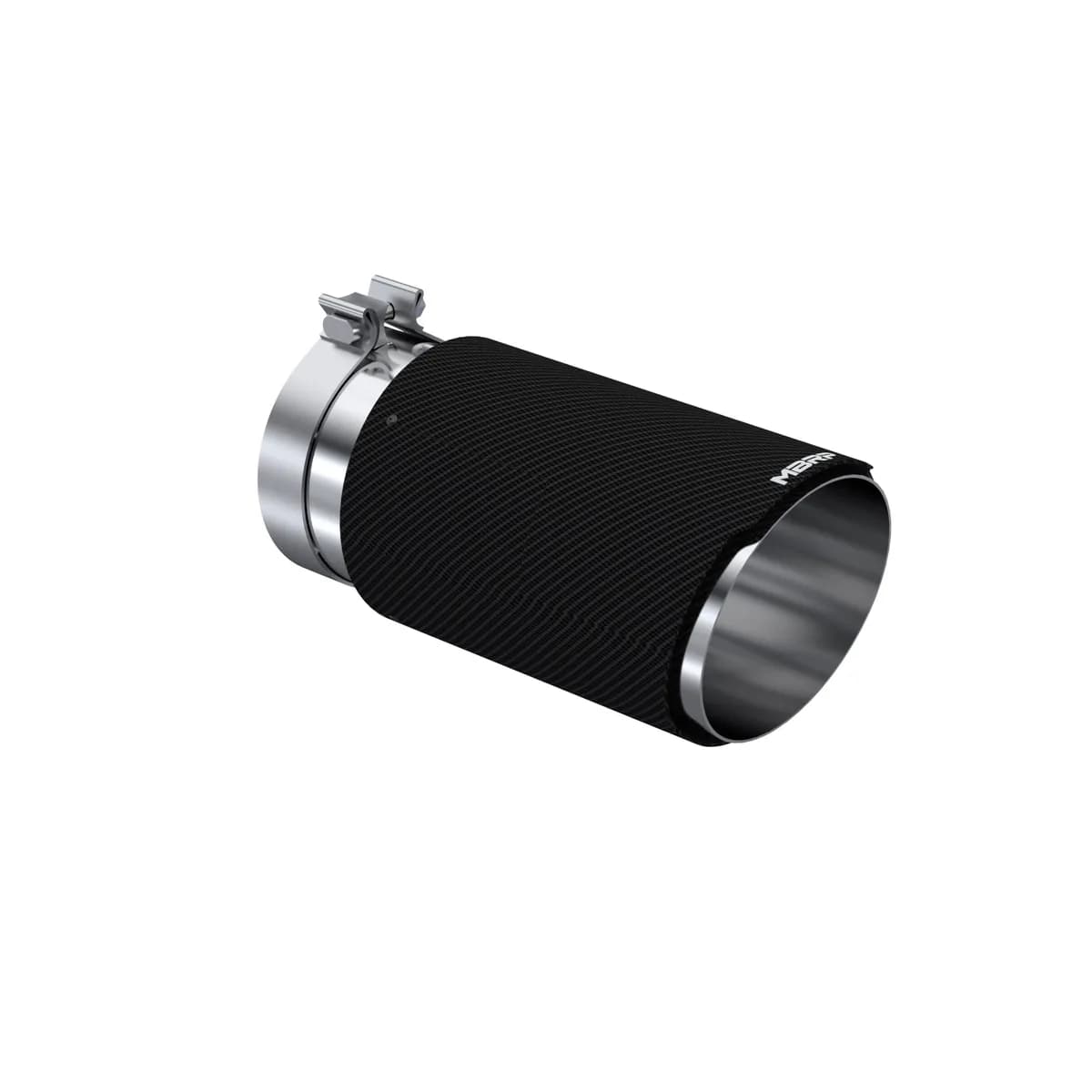 Carbon Fiber Exhaust Tip; 5 in. Inlet Diameter; 6 in. Outlet Diameter; 12 in. Length; Angle Cut; Dual Wall;