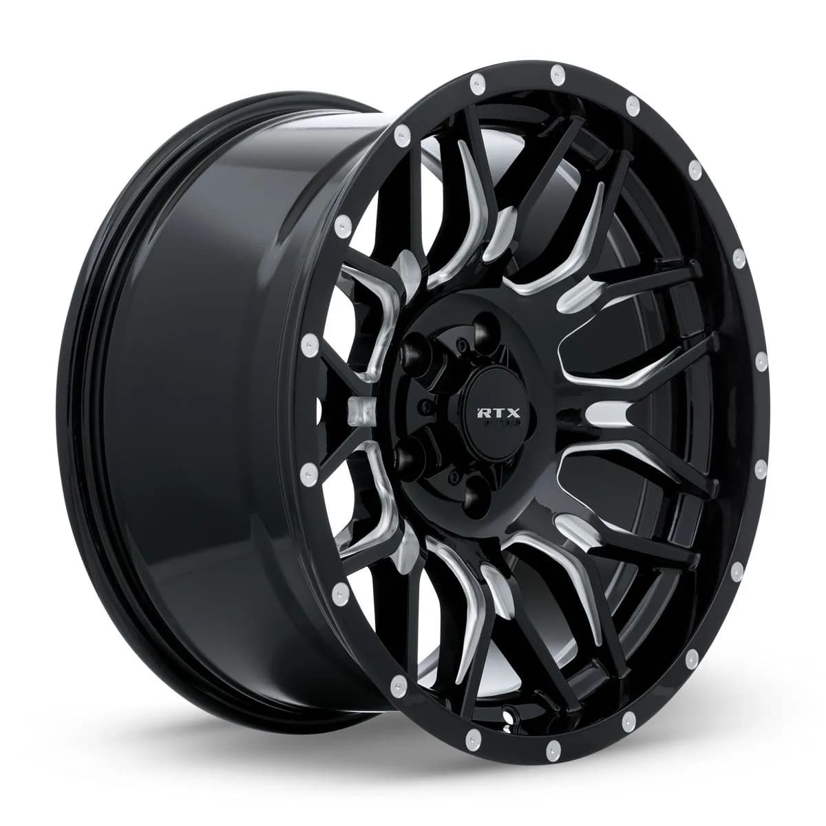 Claw 20x9 6x135/139.7 Et18 Cb106.1 Gloss Black Milled w/ Rivets