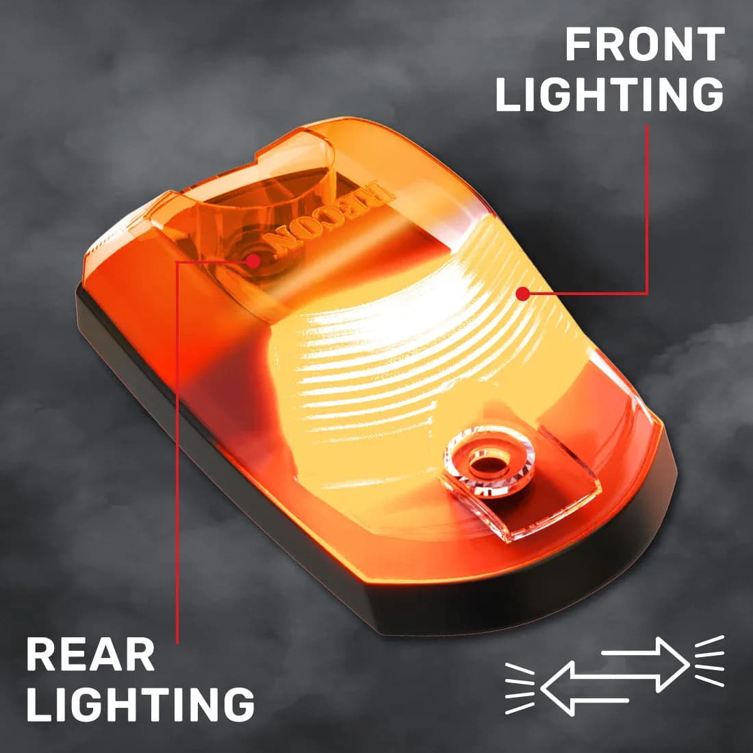 Ford 17-23 Superduty 1-Piece Single Cab Light Clear Cab Roof Light Lens with 2-Way Forward Rear Facing Amber ULTRA High-Power LEDs - 1-Piece Single Cab Light ONLY