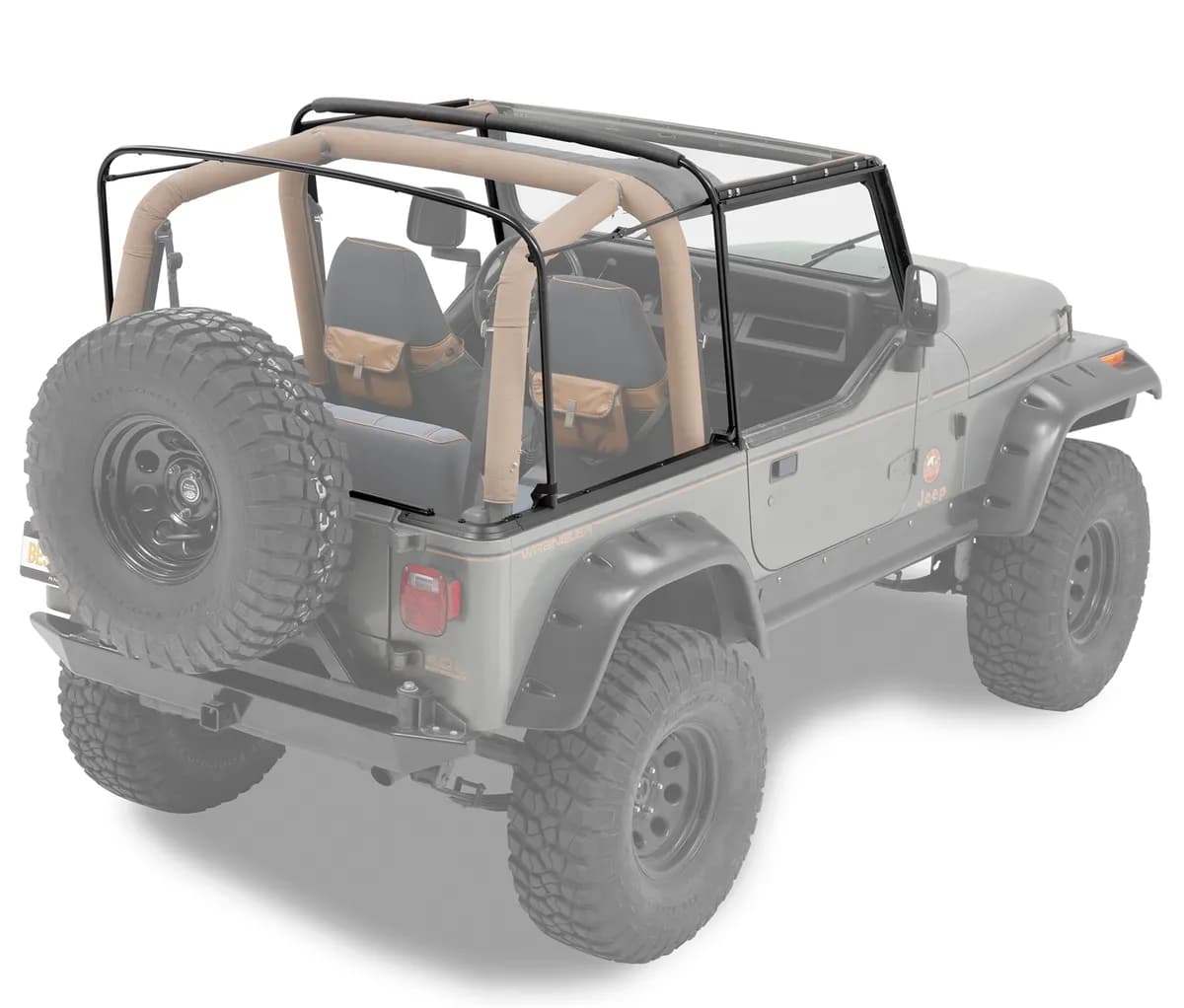 Black Hardware Kits, Soft Tops Replacement Bows & Frames Kit, OE style Jeep 88-95 Wrangler;