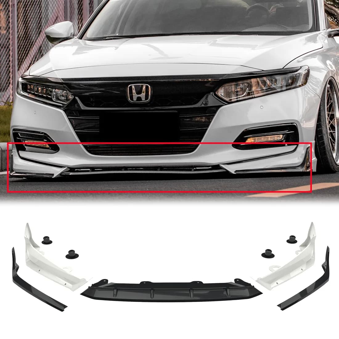 American Modified Aerodynamic Front Lip Spoiler, White - AMHMBA00201