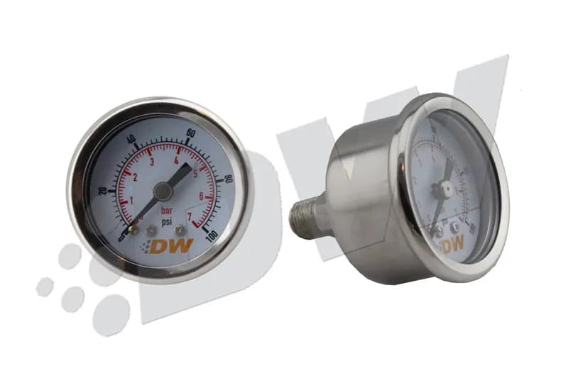 Fuel Pressure Gauge - White Face with DW Logo