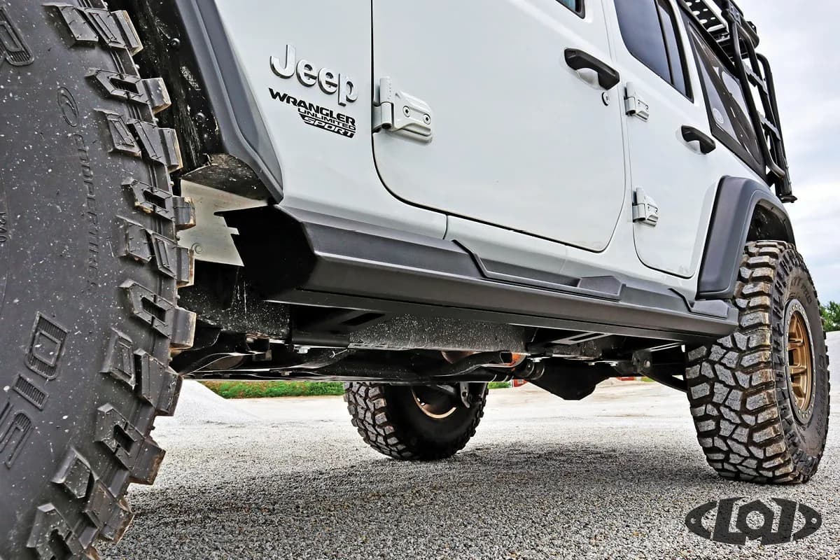 JT Armor Lite Rocksliders 4 Door Skid Plates (pair) (Black Powder Coated)