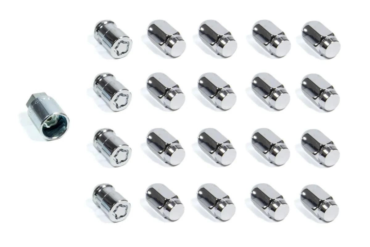 5 Lug Hex Install Kit 1/220 Cone Seat W/Wheel Lks 13/16 Hex 1.5 in Oal Chrome