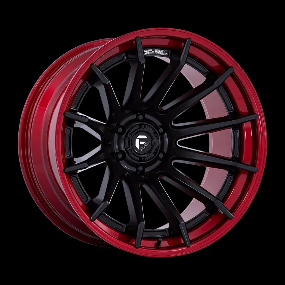 Fuel Wheels | Burn | Matte Black w/ Candy Red Lip