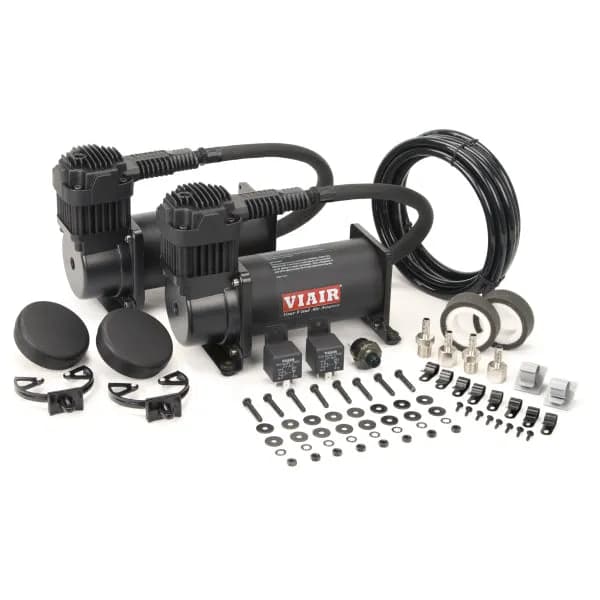 Dual Stealth Black 380c Value Pck W/Blk Sleeved Hoses 200 PSI 380c/2 165/200 p. Switch 40 Amp Relay/