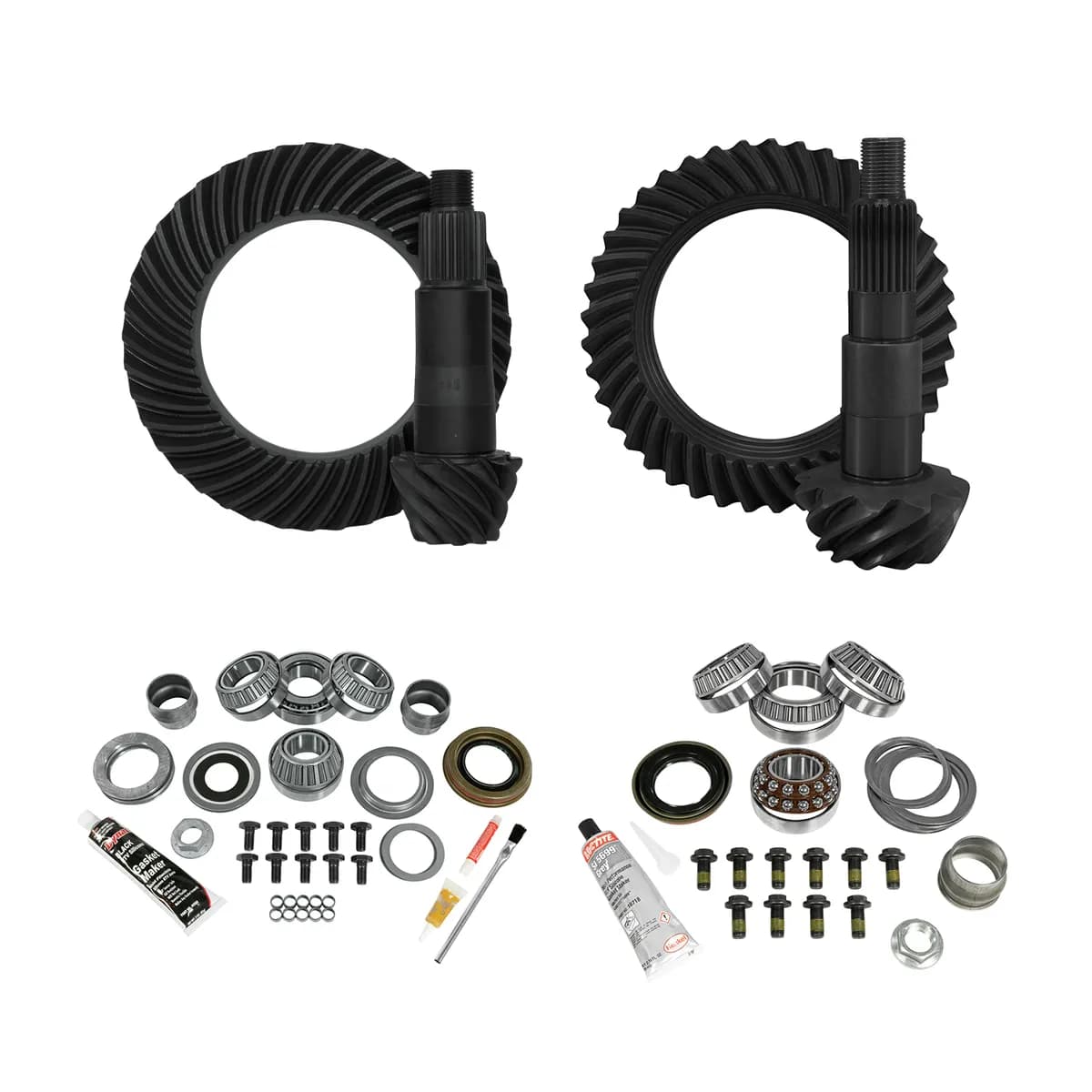 Re-Gear And Install Kit D30 Front/D44 Rear Jeep JL Non-Rubicon 3.73 JL Non-Rubicon D44 (M220) Rear/ D30 (M186) Front 3.73 Ratio Complete Gear/Kit Package Yukon Gear
