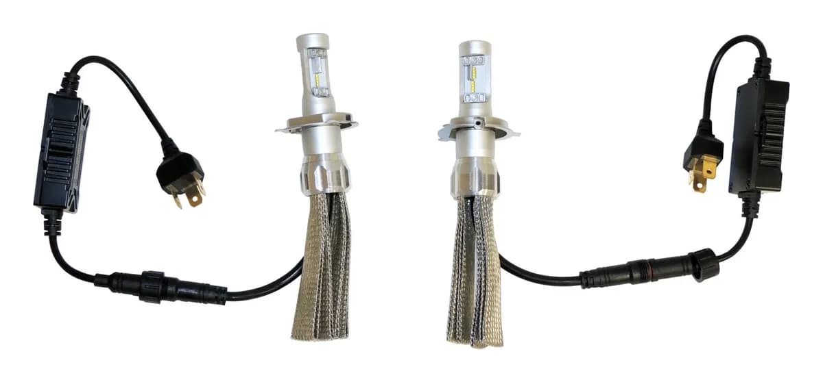 LED Headlamp Bulb Kit 1997-2006 TJ Wrangler w/ Halogen Lamp Conversion; 1987-1995 YJ Wrangler w/ Halogen Lamp Conversion; 1984-2001 XJ Cherokee w/ Halogen Lamp Conversion; 1986-1992 MJ Comanche w/ Halogen Lamp Conversion; 1993-1998 ZG (Europe) Grand C