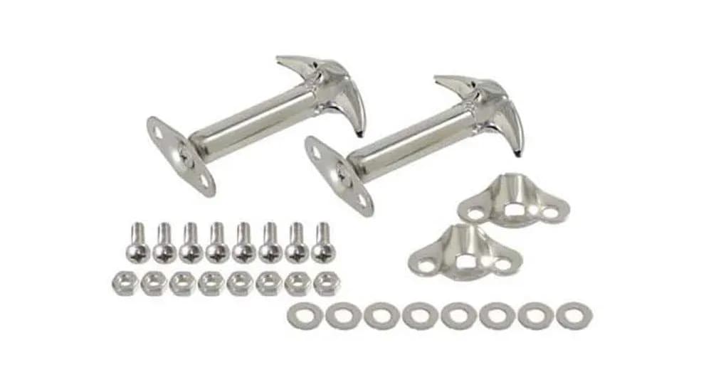 Jeep CJ/YJ Hood Catch Pair 55-95 CJ and Wrangler YJ Polished Silver Kentrol