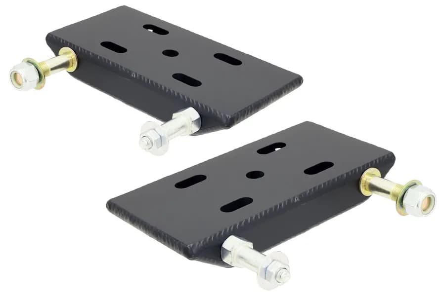 HD Leaf Spring Plates For Use w/2 1/2 Inch Springs 87-95 Wrangler YJ Front Includes Shock and Sway Bar Mounts Pair RockJock 4x4