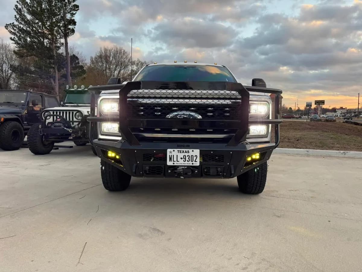 A2 Front Bumper Extreme For 2023-2026 Ford F250/350 Superduty ACC Compatible Sensor Cutouts With Mesh Grill With Camera Harness Bare Metal Bodyguard Bumpers