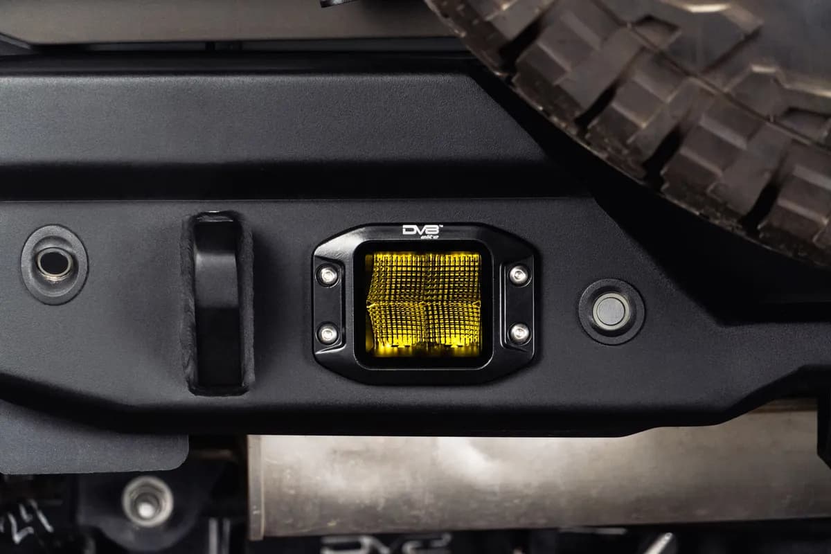 DV8 Offroad 3in Elite Series LED Amber Flush Mount Pod Light - Single Pod, No Wiring Harness