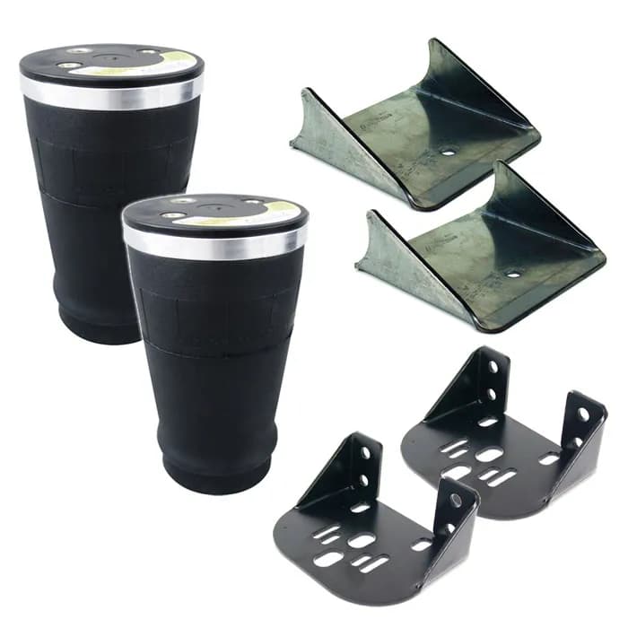 Air Over Leaf W/ 3000 LbCapacity W/ Weld-On Lower Mount And Side Frame Upper Mount Universal Fit 5 Inch Diameter 9000 Air Springs Brackets And Hardware Ridetech