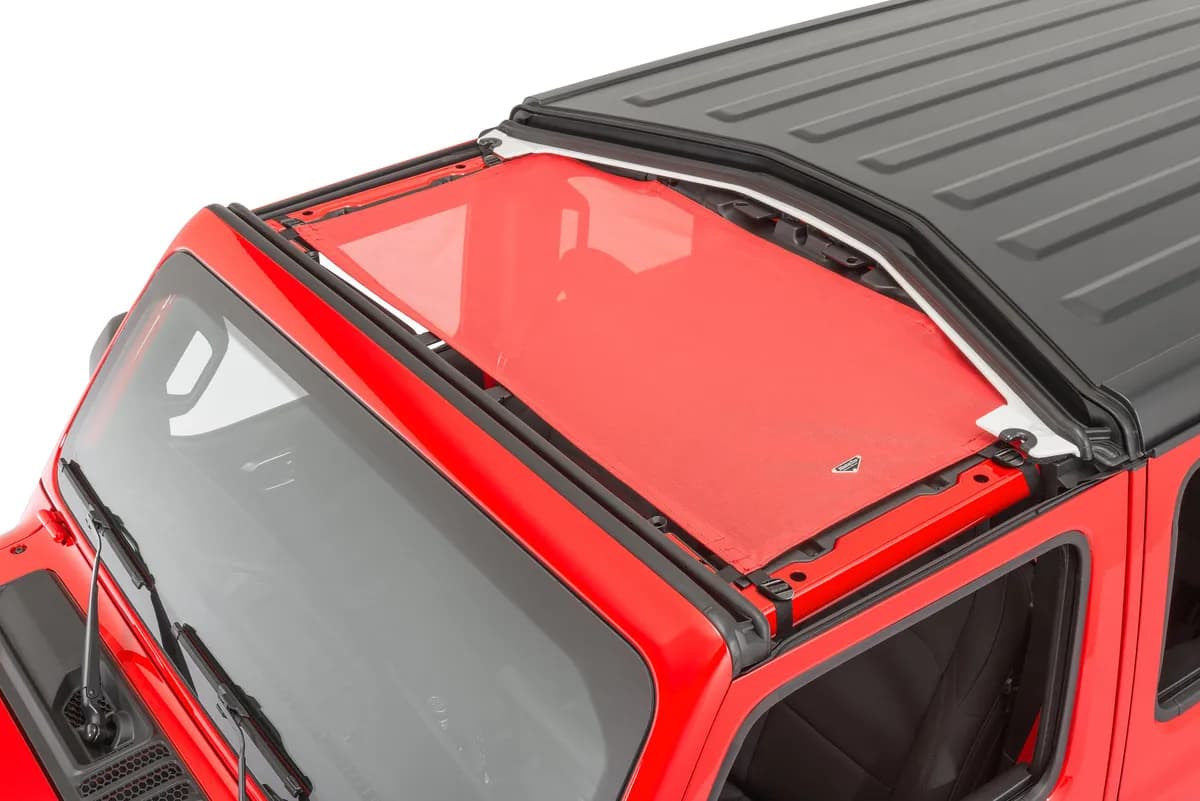 ShadeMaker Freedom Mesh Bimini Top Plus 18-2023 JL Jeep Wrangler 2 Dr Red