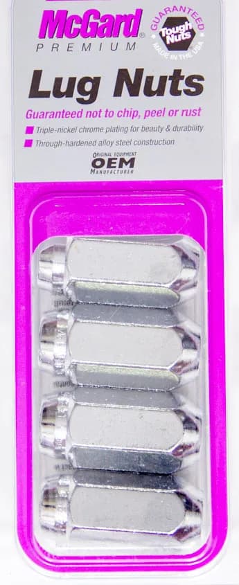 Hex Lug Nut M14x2.0 Duplex Cone Seat 13/16 Hex 2.25 in Oal Chrome (4 Pk)