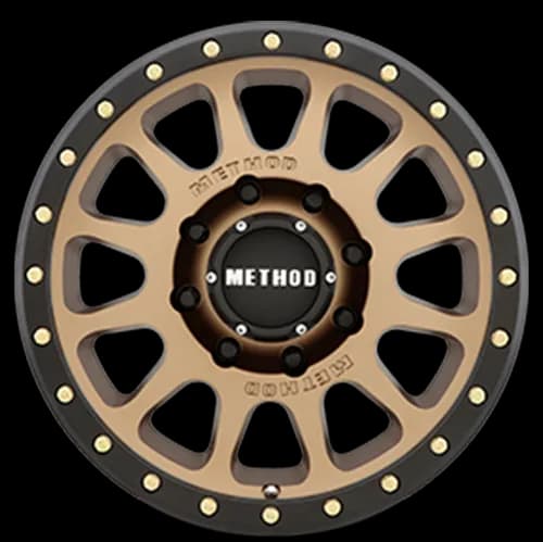Aluminum Wheels 17x8.5 NV MR305 Bolt Pattern 8 On 170 Offset 0 Lip Size 1.3 Method Bronze BRZ Black Street Loc Method