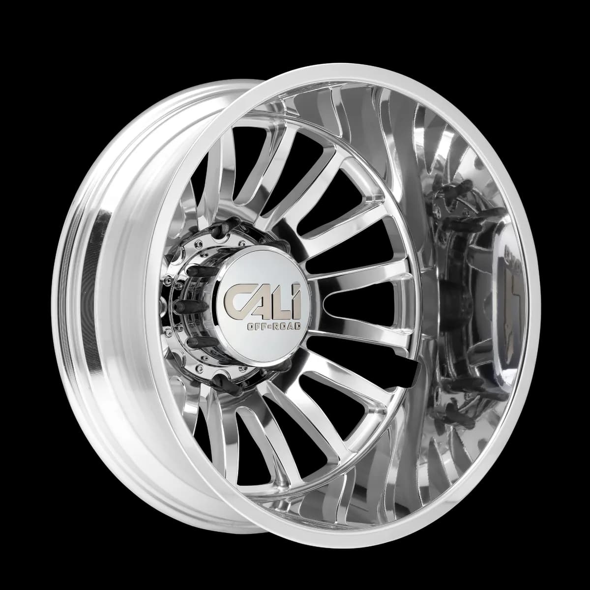 Dually Wheels Summit Dually 9110D PO 20x8.25 Milled Spokes Polished 8 On 200 Bolt Pattern -232 Offset Cali Offroad Wheels