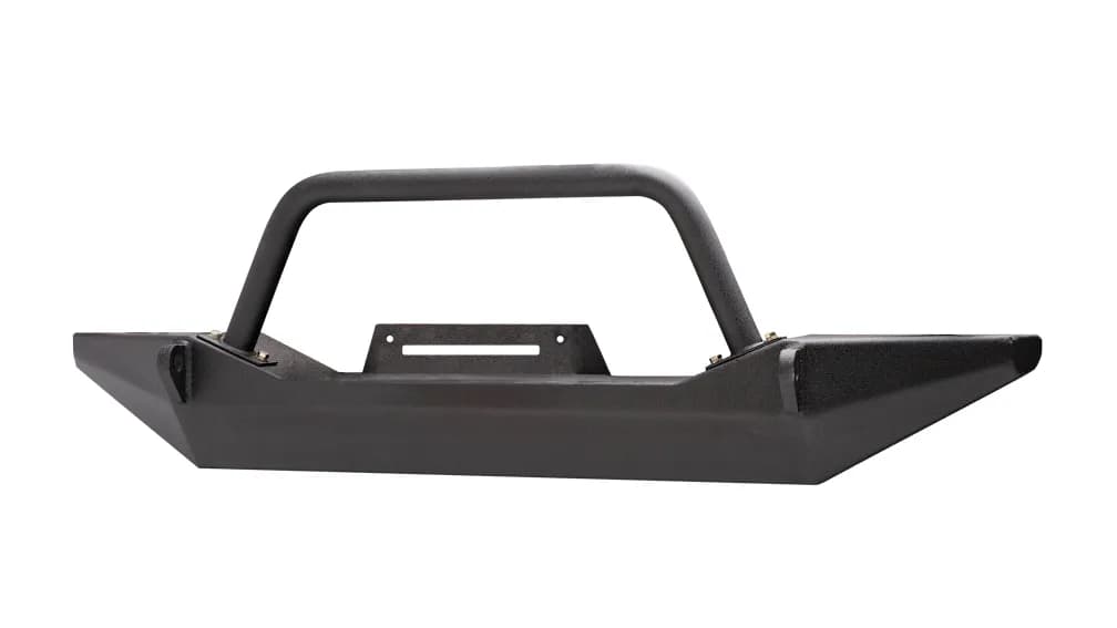 Front Bumper Sheet Metal Design; Intergrated Winch Plate; w/Shackle Mounts; Textured Black Powder Coat;
