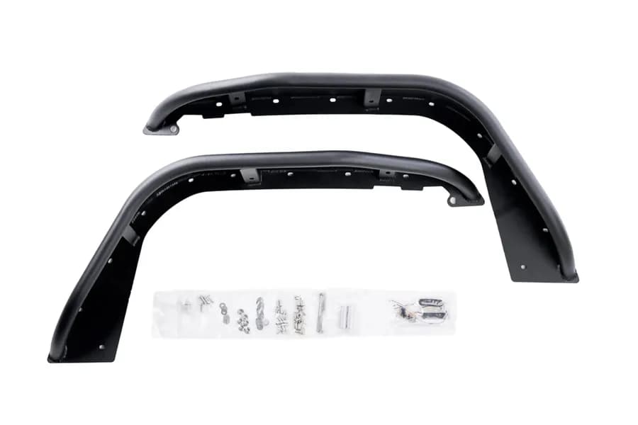 18c Wrangler/Gladiator Jl/Jt Full Assault Black Aluminum Fender Kit Black Front