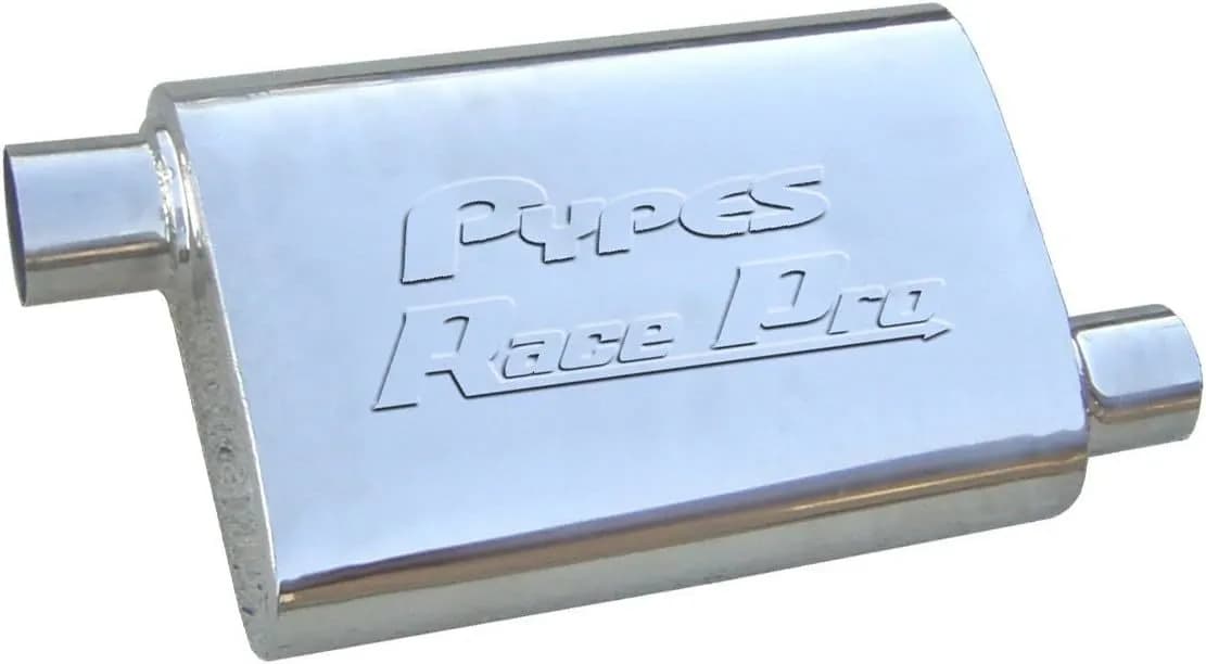 Race Pro Series Muffler 14 in 3 in Offset/Offset Hardware Not Incl Polished 304 Stainless Steel Pypes Exhaust