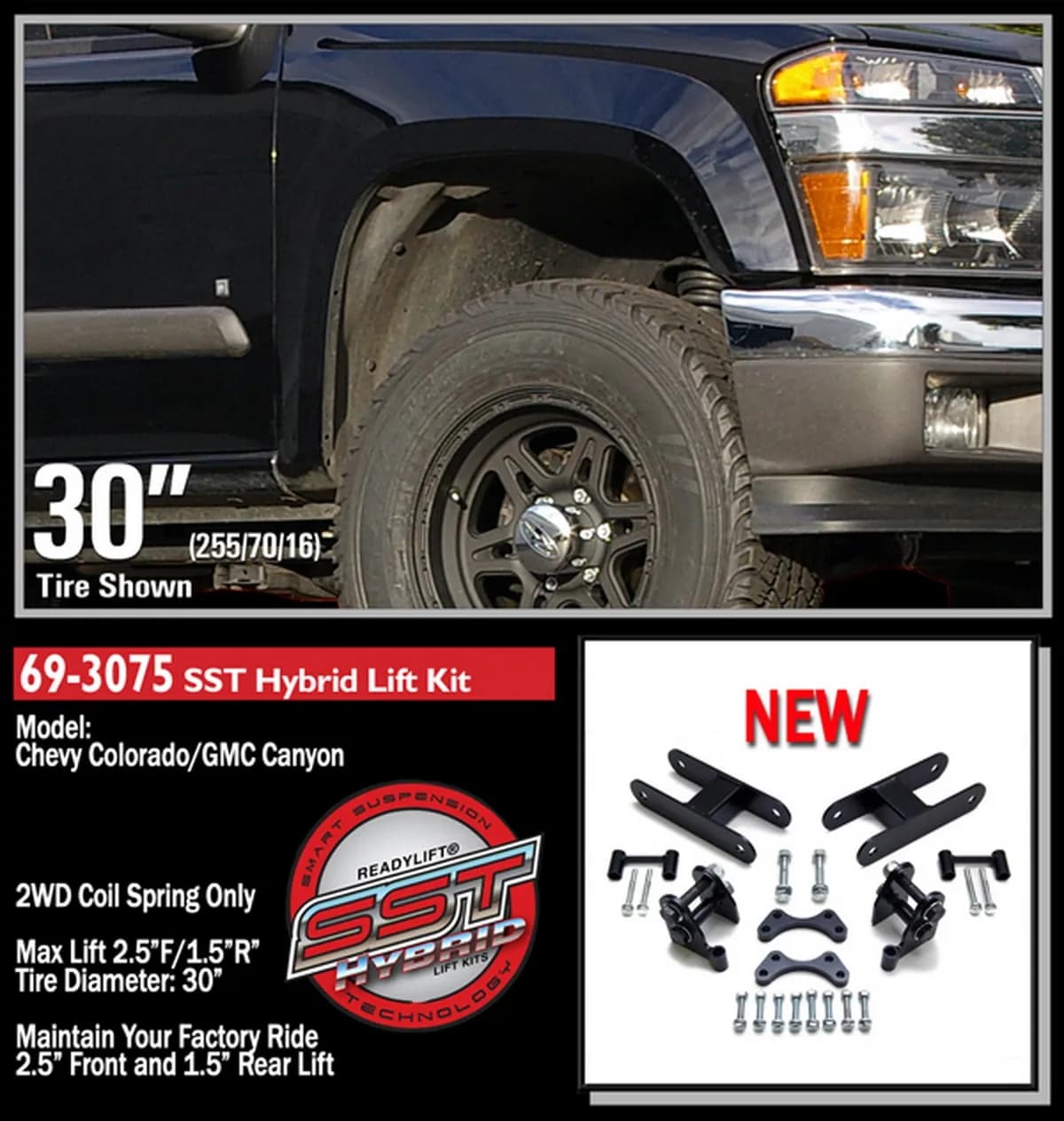 2.25in Front W/1.5in Rear Sst Lift Kit 0412 Chevy/Gmc Colorado/Canyon Rwd
