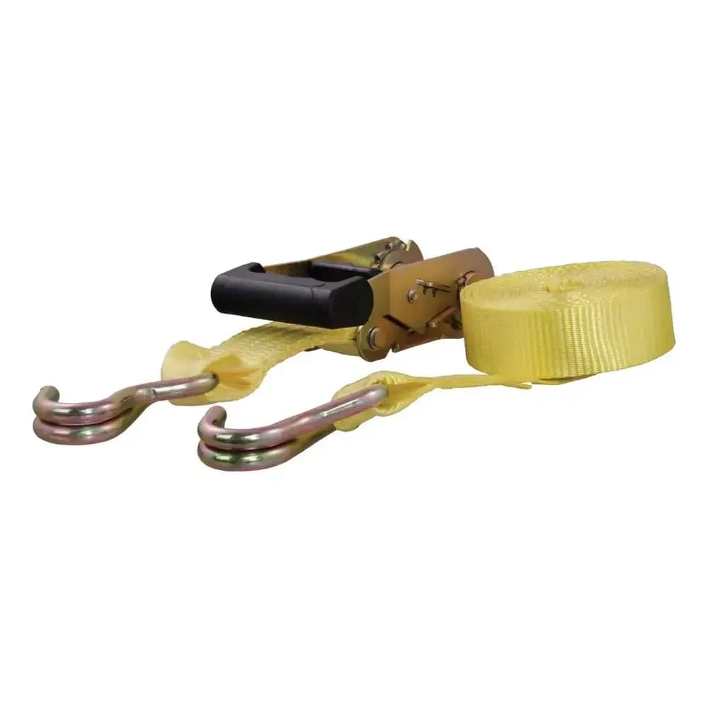 (Single)ratchet Strap 5000/1667 14ft x 1.5in Yellow W/Yellow Zinc Jhooks