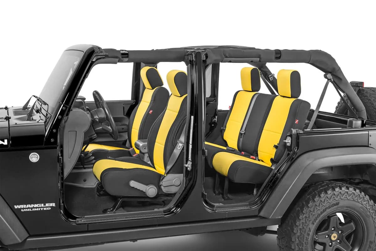 Wrangler JK Unlimited Seat Cover for 08-10 Jeep JK Unlimited Yellow Neoprene Pair Diver Down