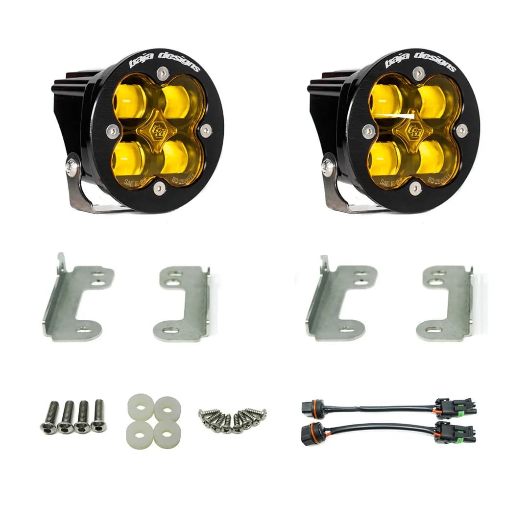 0719 Wrangler Squadronr SAE Fog Pocket Light Kit Notew/Standard OE Bumper Amb
