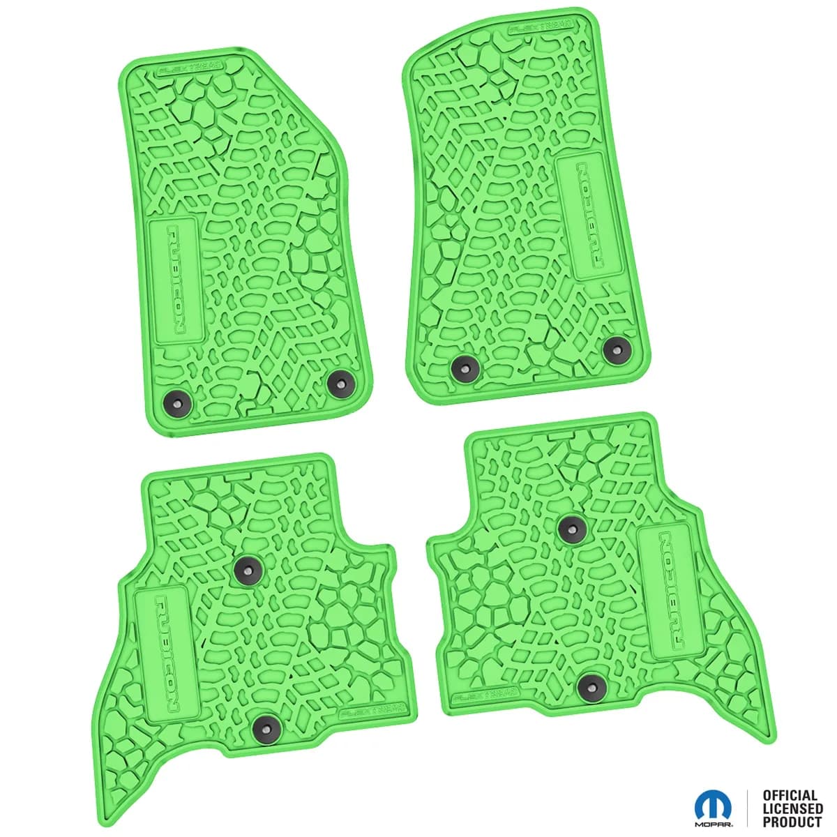 21-24 Jeep 4xe Front and RearTire Tread/Scorched Earth Scene w/ Rubicon Insert - Black w/ Red Insert