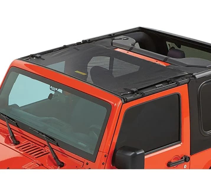 Jeep Wrangler Bikini Top Sun Standard Targa Style Bikini Top For Jeep 2007-2018 Wrangler JK Mesh Fabric Bestop