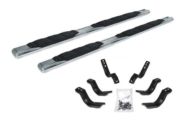Go Rhino 105404387PS - 5 1000 Series Side Steps with Mounting Brackets Kit - Polished Stainless Steel